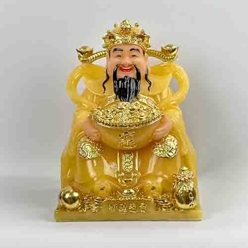 Tượng Thần Tiền Thần Tài Đá Thạch Anh Vàng Cao Cấp T0182